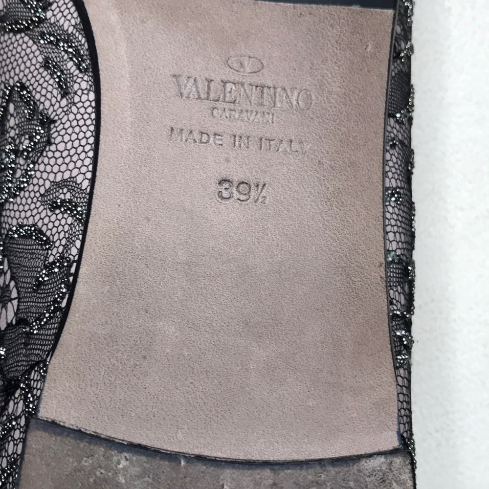 Valentino Garavani Caviar-Crystal Lace Smoking Slipper - Picture 11 of 15